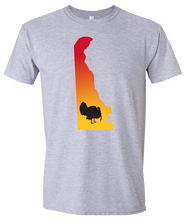 Load image into Gallery viewer, Short Sleeve T-Shirt Delaware Athletic Heather Turkey Vibrant Design High Quality Tight Knit Ring Spun Low Maintenance Cotton Printed With The Newest Available Color Transfer Technology