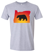 Load image into Gallery viewer, Short Sleeve T-Shirt Oregon Athletic Heather Black Bear Vibrant Design High Quality Tight Knit Ring Spun Low Maintenance Cotton Printed With The Newest Available Color Transfer Technology