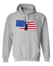 Load image into Gallery viewer, Pullover Hooded Sweatshirt Nebraska Athletic Heather Whitetail Deer Vibrant Design High Quality Tight Knit Ring Spun Low Maintenance Cotton Printed With The Newest Available Color Transfer Technology
