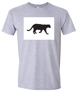 Short Sleeve T-Shirt Colorado Athletic Heather Mountain Lion Vibrant Design High Quality Tight Knit Ring Spun Low Maintenance Cotton Printed With The Newest Available Color Transfer Technology