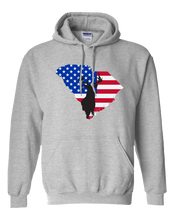 Load image into Gallery viewer, Pullover Hooded Sweatshirt South Carolina Athletic Heather Whitetail Deer Vibrant Design High Quality Tight Knit Ring Spun Low Maintenance Cotton Printed With The Newest Available Color Transfer Technology