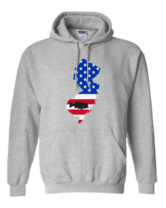 Pullover Hooded Sweatshirt New Jersey Athletic Heather Large Mouth Bass Vibrant Design High Quality Tight Knit Ring Spun Low Maintenance Cotton Printed With The Newest Available Color Transfer Technology