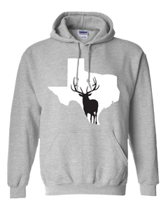 Pullover Hooded Sweatshirt Texas Athletic Heather Elk Vibrant Design High Quality Tight Knit Ring Spun Low Maintenance Cotton Printed With The Newest Available Color Transfer Technology