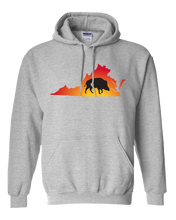 Load image into Gallery viewer, Pullover Hooded Sweatshirt Virginia Athletic Heather Wild Hog Vibrant Design High Quality Tight Knit Ring Spun Low Maintenance Cotton Printed With The Newest Available Color Transfer Technology