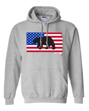 Load image into Gallery viewer, Pullover Hooded Sweatshirt South Dakota Athletic Heather Black Bear Vibrant Design High Quality Tight Knit Ring Spun Low Maintenance Cotton Printed With The Newest Available Color Transfer Technology