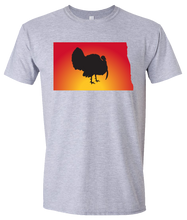 Load image into Gallery viewer, Short Sleeve T-Shirt North Dakota Athletic Heather Turkey Vibrant Design High Quality Tight Knit Ring Spun Low Maintenance Cotton Printed With The Newest Available Color Transfer Technology