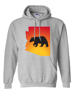 Pullover Hooded Sweatshirt Arizona Athletic Heather Black Bear Vibrant Design High Quality Tight Knit Ring Spun Low Maintenance Cotton Printed With The Newest Available Color Transfer Technology
