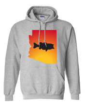 Load image into Gallery viewer, Pullover Hooded Sweatshirt Arizona Athletic Heather Large Mouth Bass Vibrant Design High Quality Tight Knit Ring Spun Low Maintenance Cotton Printed With The Newest Available Color Transfer Technology