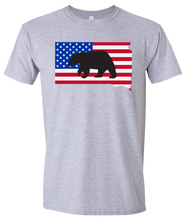 Load image into Gallery viewer, Short Sleeve T-Shirt South Dakota Athletic Heather Black Bear Vibrant Design High Quality Tight Knit Ring Spun Low Maintenance Cotton Printed With The Newest Available Color Transfer Technology