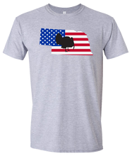 Load image into Gallery viewer, Short Sleeve T-Shirt Nebraska Athletic Heather Turkey Vibrant Design High Quality Tight Knit Ring Spun Low Maintenance Cotton Printed With The Newest Available Color Transfer Technology