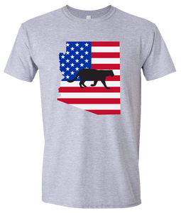 Short Sleeve T-Shirt Arizona Athletic Heather Mountain Lion Vibrant Design High Quality Tight Knit Ring Spun Low Maintenance Cotton Printed With The Newest Available Color Transfer Technology