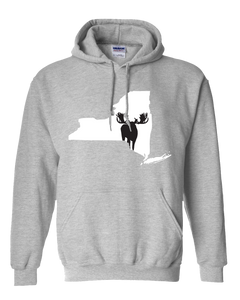 Pullover Hooded Sweatshirt New York Athletic Heather Moose Vibrant Design High Quality Tight Knit Ring Spun Low Maintenance Cotton Printed With The Newest Available Color Transfer Technology