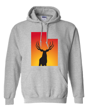 Load image into Gallery viewer, Pullover Hooded Sweatshirt Utah Athletic Heather Mule Deer Vibrant Design High Quality Tight Knit Ring Spun Low Maintenance Cotton Printed With The Newest Available Color Transfer Technology