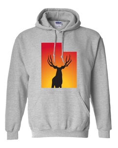Pullover Hooded Sweatshirt Utah Athletic Heather Mule Deer Vibrant Design High Quality Tight Knit Ring Spun Low Maintenance Cotton Printed With The Newest Available Color Transfer Technology