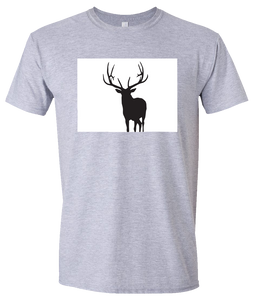 Short Sleeve T-Shirt Colorado Athletic Heather Elk Vibrant Design High Quality Tight Knit Ring Spun Low Maintenance Cotton Printed With The Newest Available Color Transfer Technology