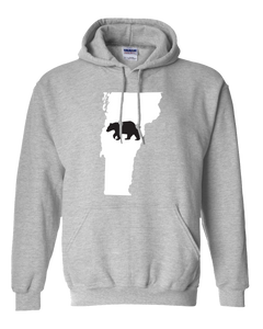 Pullover Hooded Sweatshirt Vermont Athletic Heather Black Bear Vibrant Design High Quality Tight Knit Ring Spun Low Maintenance Cotton Printed With The Newest Available Color Transfer Technology