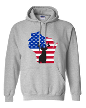Load image into Gallery viewer, Pullover Hooded Sweatshirt Wisconsin Athletic Heather Whitetail Deer Vibrant Design High Quality Tight Knit Ring Spun Low Maintenance Cotton Printed With The Newest Available Color Transfer Technology