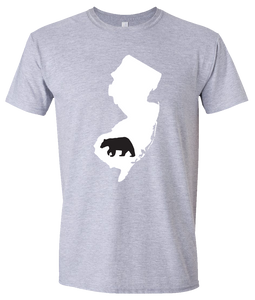 Short Sleeve T-Shirt New Jersey Athletic Heather Black Bear Vibrant Design High Quality Tight Knit Ring Spun Low Maintenance Cotton Printed With The Newest Available Color Transfer Technology