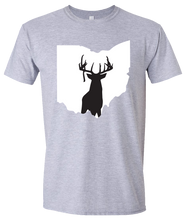Load image into Gallery viewer, Short Sleeve T-Shirt Ohio Athletic Heather Whitetail Deer Vibrant Design High Quality Tight Knit Ring Spun Low Maintenance Cotton Printed With The Newest Available Color Transfer Technology