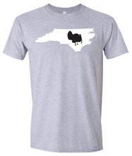 Load image into Gallery viewer, Short Sleeve T-Shirt North Carolina Athletic Heather Turkey Vibrant Design High Quality Tight Knit Ring Spun Low Maintenance Cotton Printed With The Newest Available Color Transfer Technology