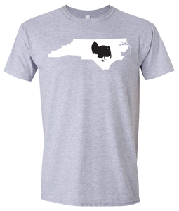 Short Sleeve T-Shirt North Carolina Athletic Heather Turkey Vibrant Design High Quality Tight Knit Ring Spun Low Maintenance Cotton Printed With The Newest Available Color Transfer Technology