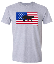 Load image into Gallery viewer, Short Sleeve T-Shirt South Dakota Athletic Heather Mountain Lion Vibrant Design High Quality Tight Knit Ring Spun Low Maintenance Cotton Printed With The Newest Available Color Transfer Technology