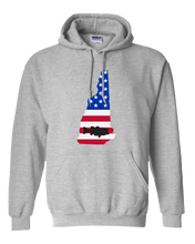 Load image into Gallery viewer, Pullover Hooded Sweatshirt New Hampshire Athletic Heather Large Mouth Bass Vibrant Design High Quality Tight Knit Ring Spun Low Maintenance Cotton Printed With The Newest Available Color Transfer Technology