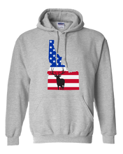 Load image into Gallery viewer, Pullover Hooded Sweatshirt Idaho Athletic Heather Elk Vibrant Design High Quality Tight Knit Ring Spun Low Maintenance Cotton Printed With The Newest Available Color Transfer Technology