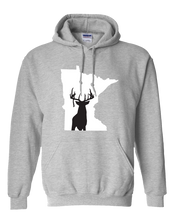 Load image into Gallery viewer, Pullover Hooded Sweatshirt Minnesota Athletic Heather Whitetail Deer Vibrant Design High Quality Tight Knit Ring Spun Low Maintenance Cotton Printed With The Newest Available Color Transfer Technology