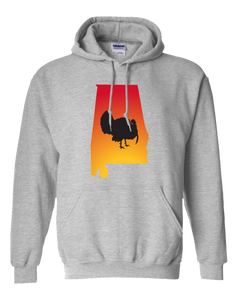 Pullover Hooded Sweatshirt Alabama Athletic Heather Turkey Vibrant Design High Quality Tight Knit Ring Spun Low Maintenance Cotton Printed With The Newest Available Color Transfer Technology