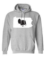 Load image into Gallery viewer, Pullover Hooded Sweatshirt Pennsylvania Athletic Heather Turkey Vibrant Design High Quality Tight Knit Ring Spun Low Maintenance Cotton Printed With The Newest Available Color Transfer Technology