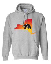 Load image into Gallery viewer, Pullover Hooded Sweatshirt New York Athletic Heather Black Bear Vibrant Design High Quality Tight Knit Ring Spun Low Maintenance Cotton Printed With The Newest Available Color Transfer Technology
