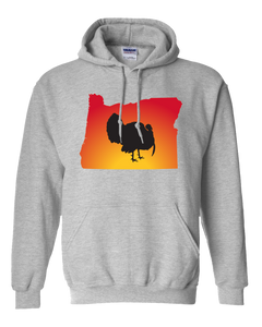 Pullover Hooded Sweatshirt Oregon Athletic Heather Turkey Vibrant Design High Quality Tight Knit Ring Spun Low Maintenance Cotton Printed With The Newest Available Color Transfer Technology