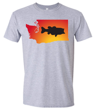 Load image into Gallery viewer, Short Sleeve T-Shirt Washington Athletic Heather Large Mouth Bass Vibrant Design High Quality Tight Knit Ring Spun Low Maintenance Cotton Printed With The Newest Available Color Transfer Technology