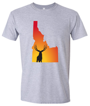 Load image into Gallery viewer, Short Sleeve T-Shirt Idaho Athletic Heather Mule Deer Vibrant Design High Quality Tight Knit Ring Spun Low Maintenance Cotton Printed With The Newest Available Color Transfer Technology