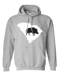 Pullover Hooded Sweatshirt South Carolina Athletic Heather Wild Hog Vibrant Design High Quality Tight Knit Ring Spun Low Maintenance Cotton Printed With The Newest Available Color Transfer Technology