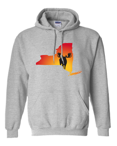 Pullover Hooded Sweatshirt New York Athletic Heather Moose Vibrant Design High Quality Tight Knit Ring Spun Low Maintenance Cotton Printed With The Newest Available Color Transfer Technology