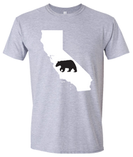 Load image into Gallery viewer, Short Sleeve T-Shirt California Athletic Heather Black Bear Vibrant Design High Quality Tight Knit Ring Spun Low Maintenance Cotton Printed With The Newest Available Color Transfer Technology