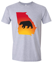 Load image into Gallery viewer, Short Sleeve T-Shirt Georgia Athletic Heather Black Bear Vibrant Design High Quality Tight Knit Ring Spun Low Maintenance Cotton Printed With The Newest Available Color Transfer Technology