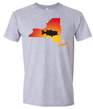 Load image into Gallery viewer, Short Sleeve T-Shirt New York Athletic Heather Large Mouth Bass Vibrant Design High Quality Tight Knit Ring Spun Low Maintenance Cotton Printed With The Newest Available Color Transfer Technology