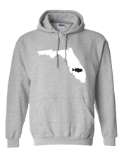 Load image into Gallery viewer, Pullover Hooded Sweatshirt Florida Athletic Heather Large Mouth Bass Vibrant Design High Quality Tight Knit Ring Spun Low Maintenance Cotton Printed With The Newest Available Color Transfer Technology