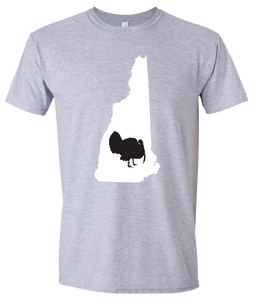 Short Sleeve T-Shirt New Hampshire Athletic Heather Turkey Vibrant Design High Quality Tight Knit Ring Spun Low Maintenance Cotton Printed With The Newest Available Color Transfer Technology