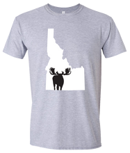 Load image into Gallery viewer, Short Sleeve T-Shirt Idaho Athletic Heather Moose Vibrant Design High Quality Tight Knit Ring Spun Low Maintenance Cotton Printed With The Newest Available Color Transfer Technology