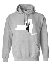 Load image into Gallery viewer, Pullover Hooded Sweatshirt New York Athletic Heather Whitetail Deer Vibrant Design High Quality Tight Knit Ring Spun Low Maintenance Cotton Printed With The Newest Available Color Transfer Technology