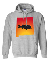 Load image into Gallery viewer, Pullover Hooded Sweatshirt New Mexico Athletic Heather Large Mouth Bass Vibrant Design High Quality Tight Knit Ring Spun Low Maintenance Cotton Printed With The Newest Available Color Transfer Technology