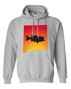 Pullover Hooded Sweatshirt New Mexico Athletic Heather Large Mouth Bass Vibrant Design High Quality Tight Knit Ring Spun Low Maintenance Cotton Printed With The Newest Available Color Transfer Technology