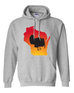 Pullover Hooded Sweatshirt Wisconsin Athletic Heather Turkey Vibrant Design High Quality Tight Knit Ring Spun Low Maintenance Cotton Printed With The Newest Available Color Transfer Technology