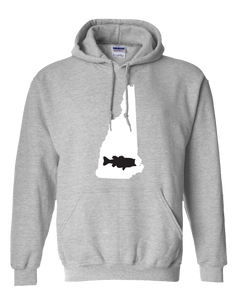 Pullover Hooded Sweatshirt New Hampshire Athletic Heather Large Mouth Bass Vibrant Design High Quality Tight Knit Ring Spun Low Maintenance Cotton Printed With The Newest Available Color Transfer Technology