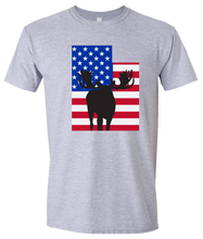 Load image into Gallery viewer, Short Sleeve T-Shirt Utah Athletic Heather Moose Vibrant Design High Quality Tight Knit Ring Spun Low Maintenance Cotton Printed With The Newest Available Color Transfer Technology