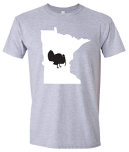 Load image into Gallery viewer, Short Sleeve T-Shirt Minnesota Athletic Heather Turkey Vibrant Design High Quality Tight Knit Ring Spun Low Maintenance Cotton Printed With The Newest Available Color Transfer Technology